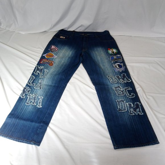 NBA UNK Denim Jeans Sz 40 Team Logo Patch - Picture 4 of 14